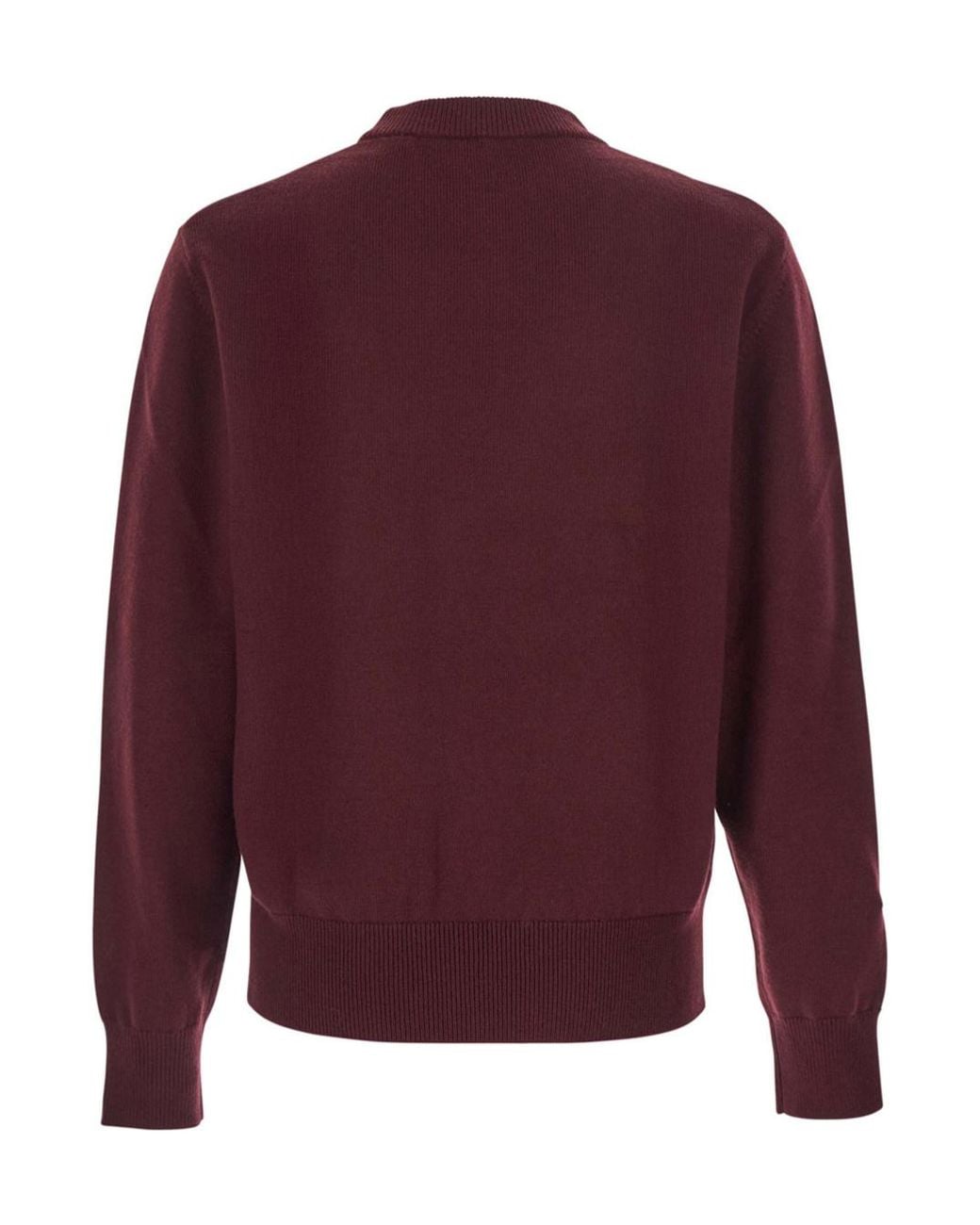 sunflower Red Long-Sleeved Crew Neck Sweater for men
