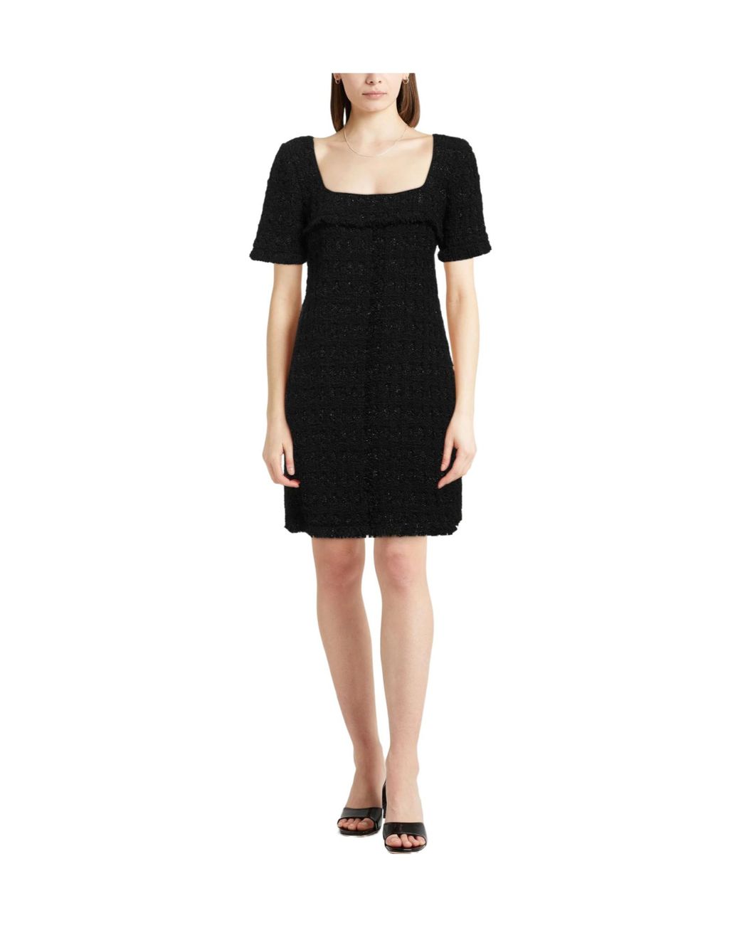 Tory Burch Black Shiny Solidcolor Flare Skirt
