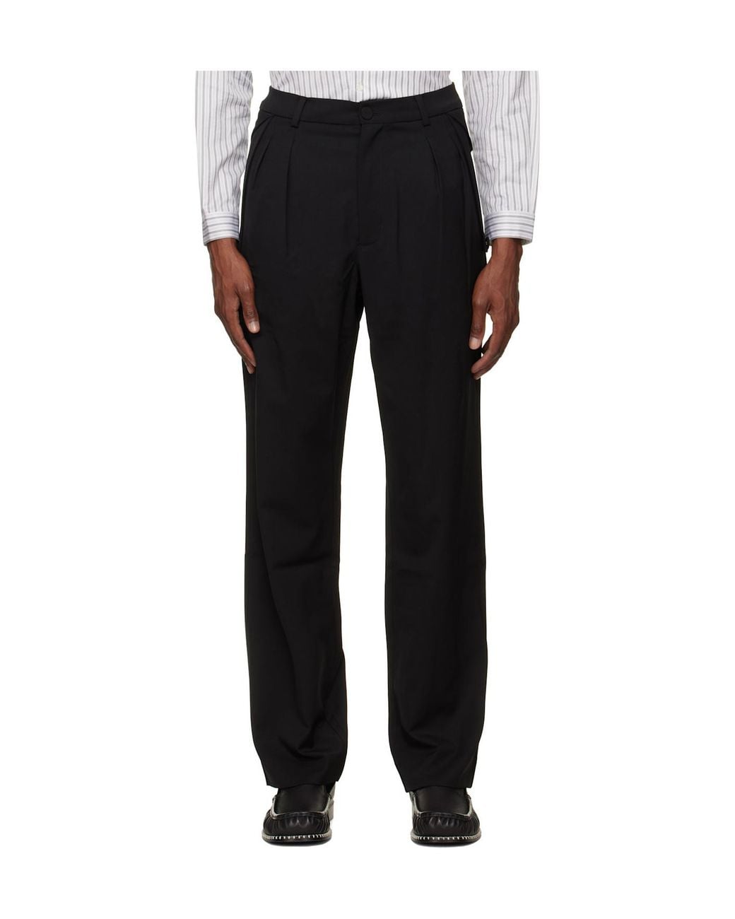 Kiko Kostadinov Black Mid-Rise Casual Trousers for men
