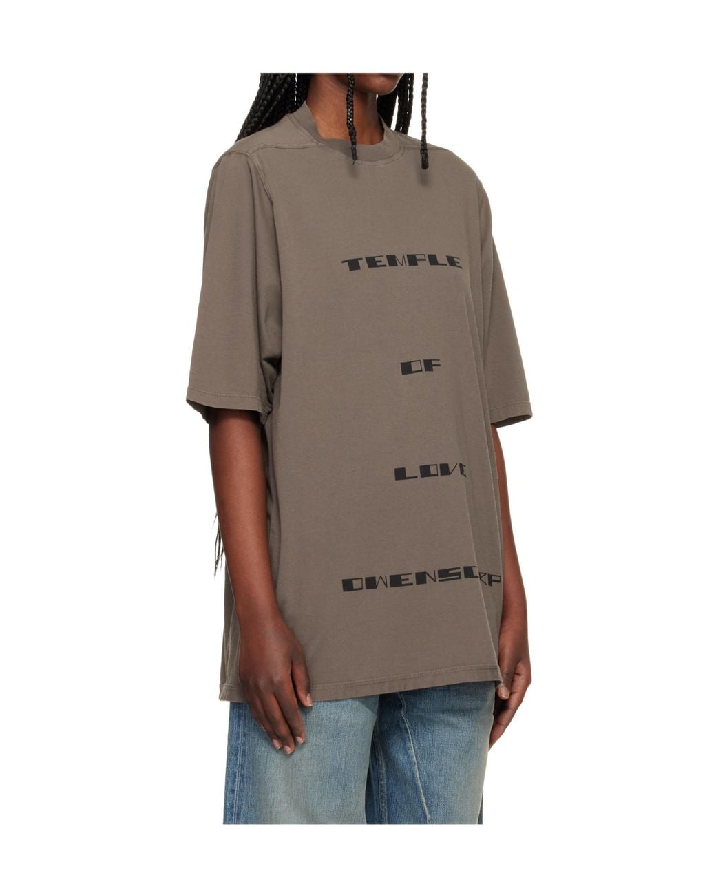 Rick Owens Brown Crew Neck T-Shirt
