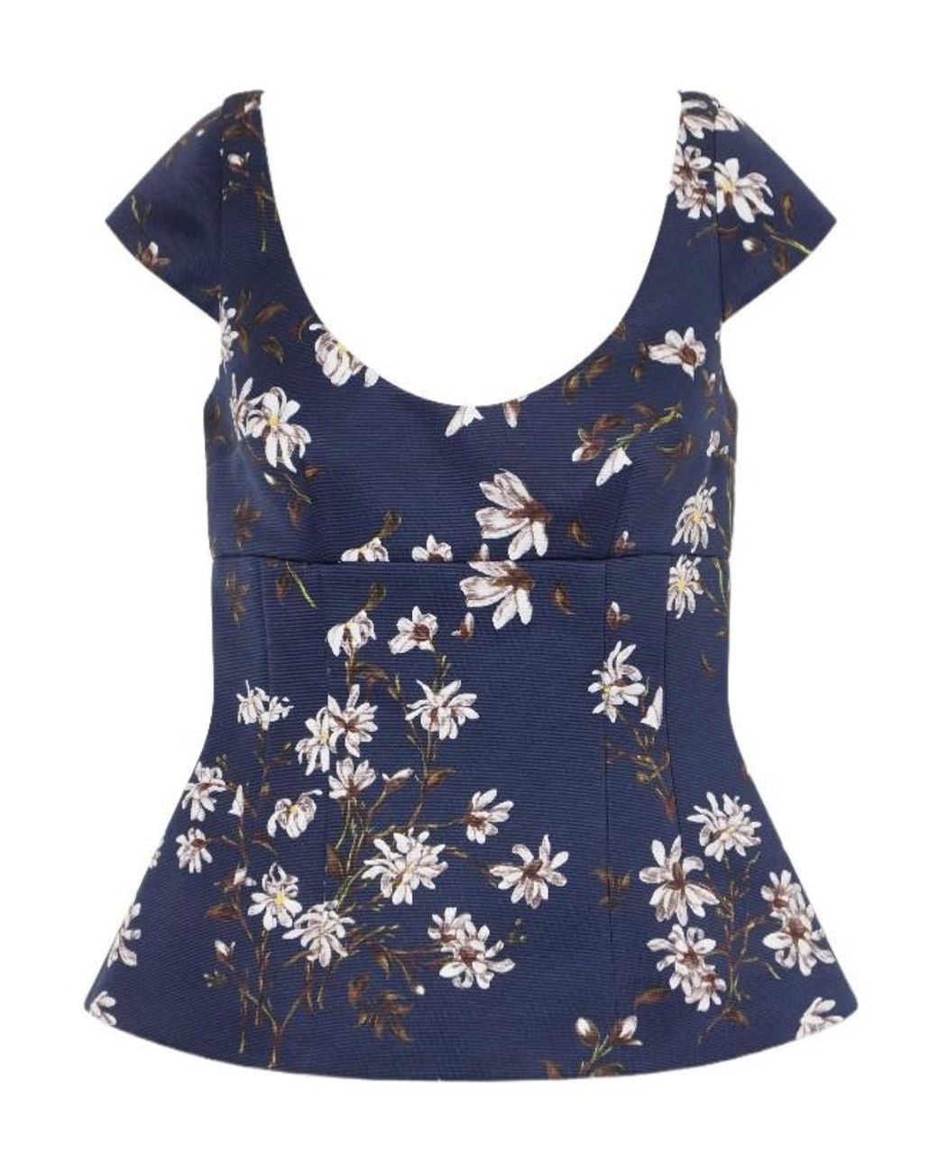 Emilia Wickstead Blue Floralprint Top