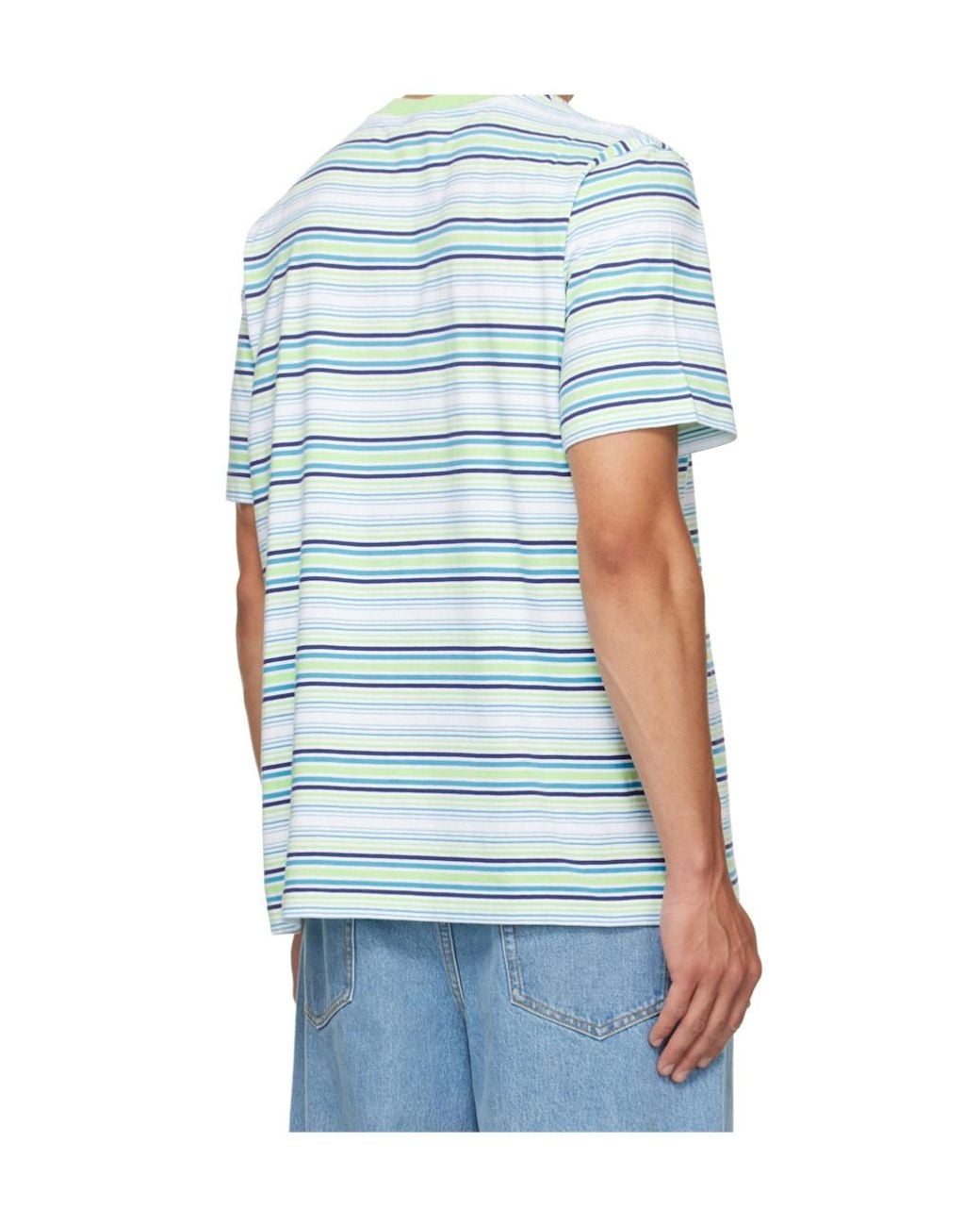 Casablanca Blue Striped T-Shirt for men