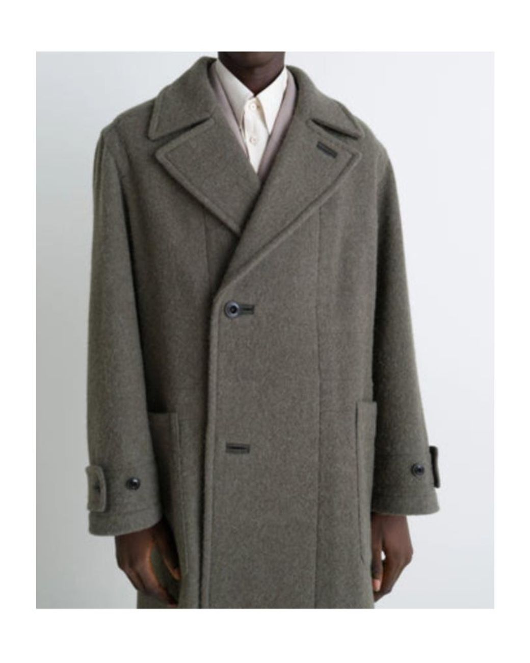 Lemaire Gray Straight Hem Belted Coat for men