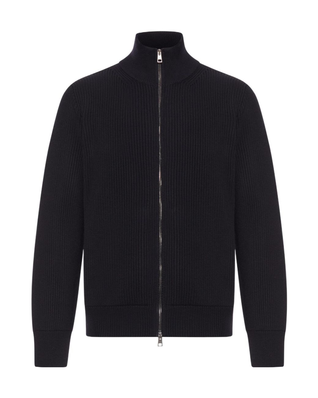 Roberto Collina Blue Ribbed Zip Cardigan for men