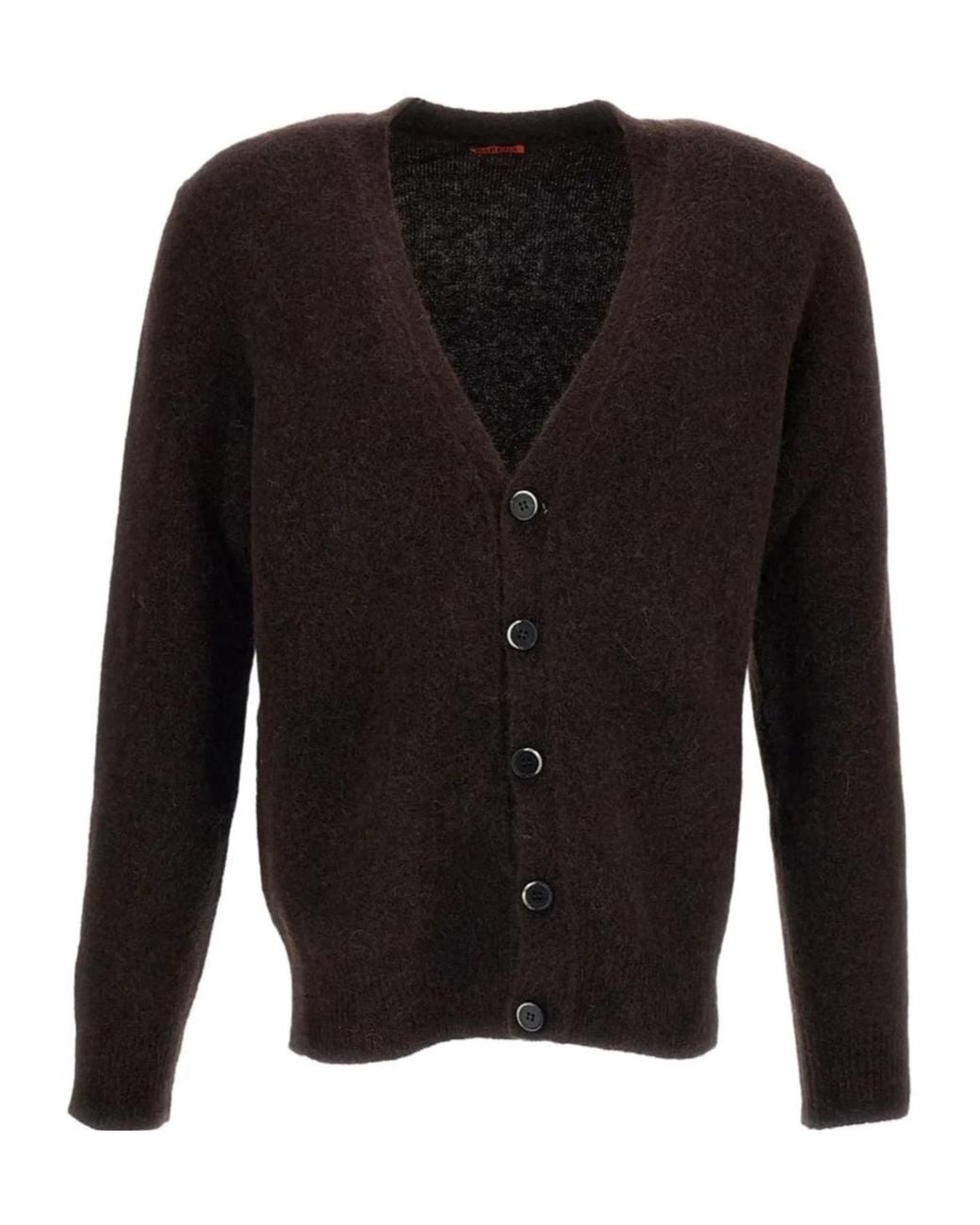 Barena Black Button-Up V-Neck Cardigan for men