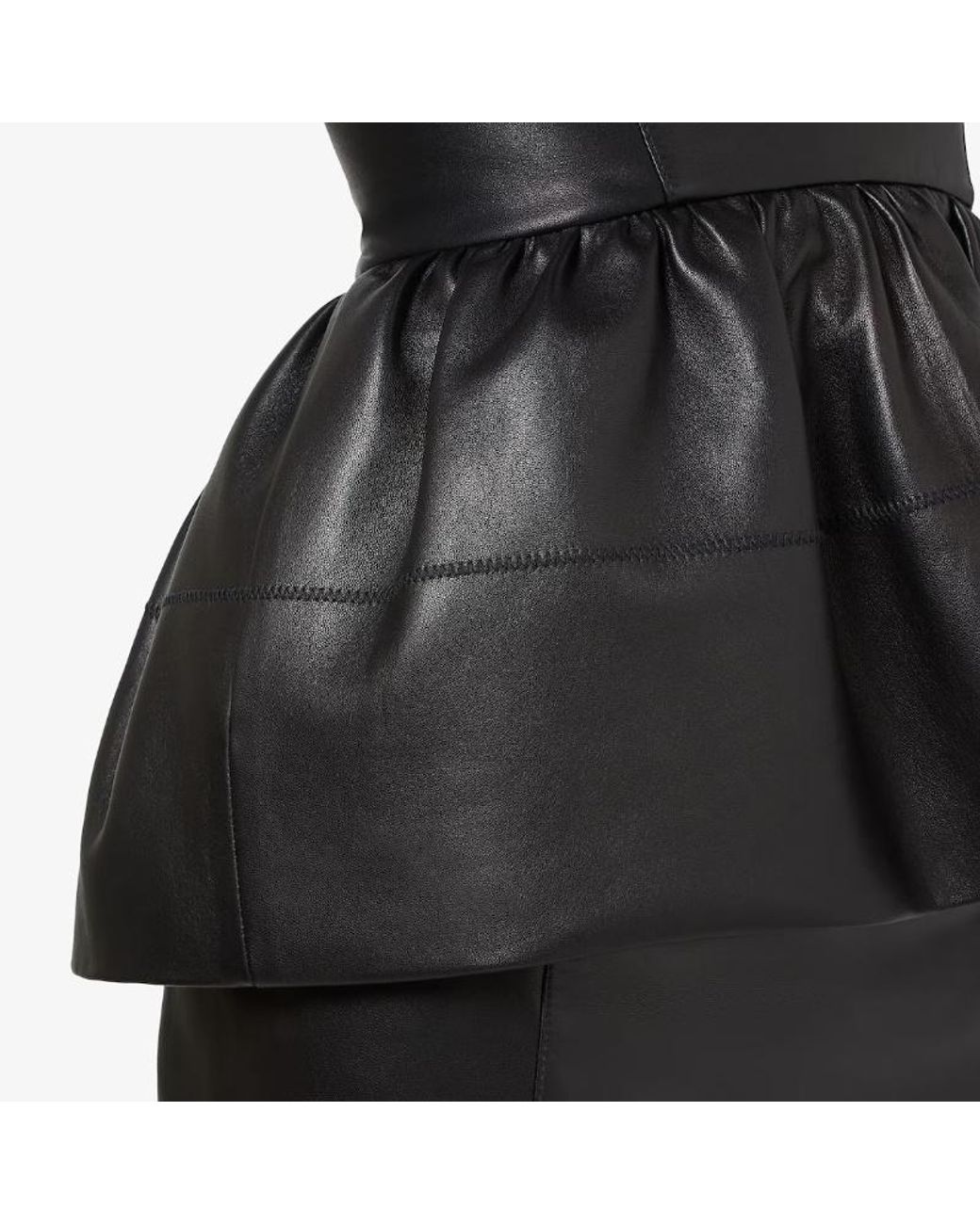 Fendi Black Strapless Peplum Midi Dress