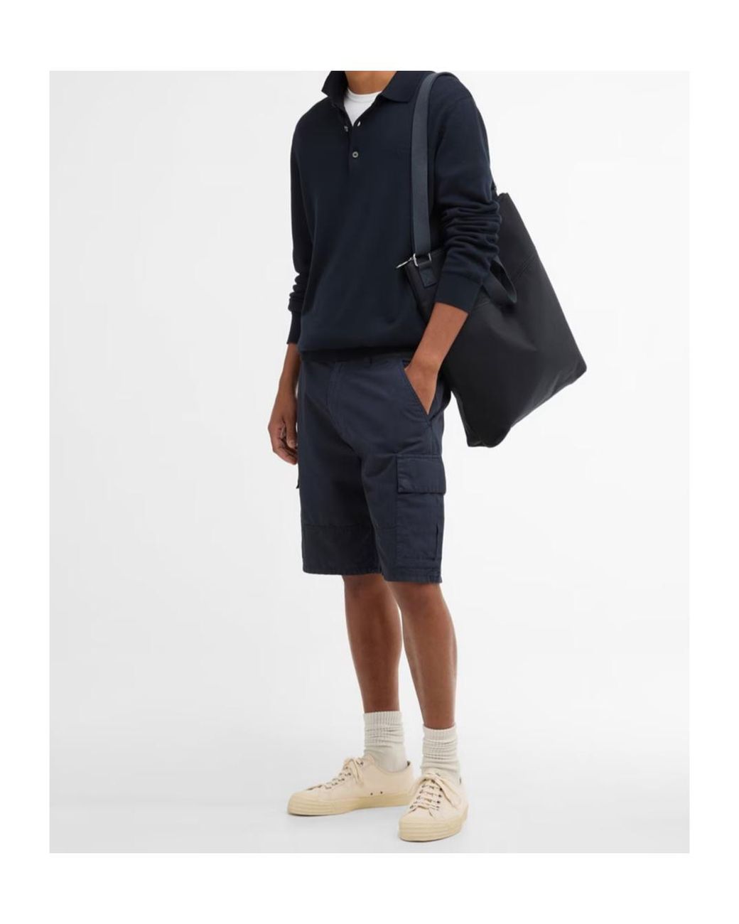 Barbour Blue Knitted Polo for men