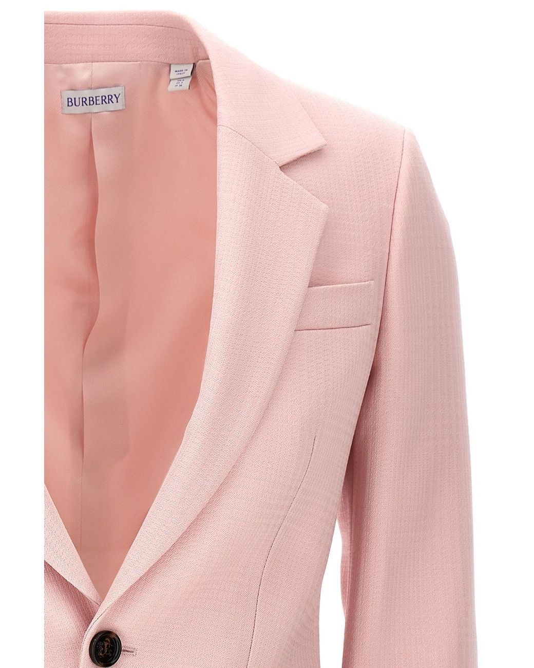 Burberry Pink Single-Breasted Tailored Blazer