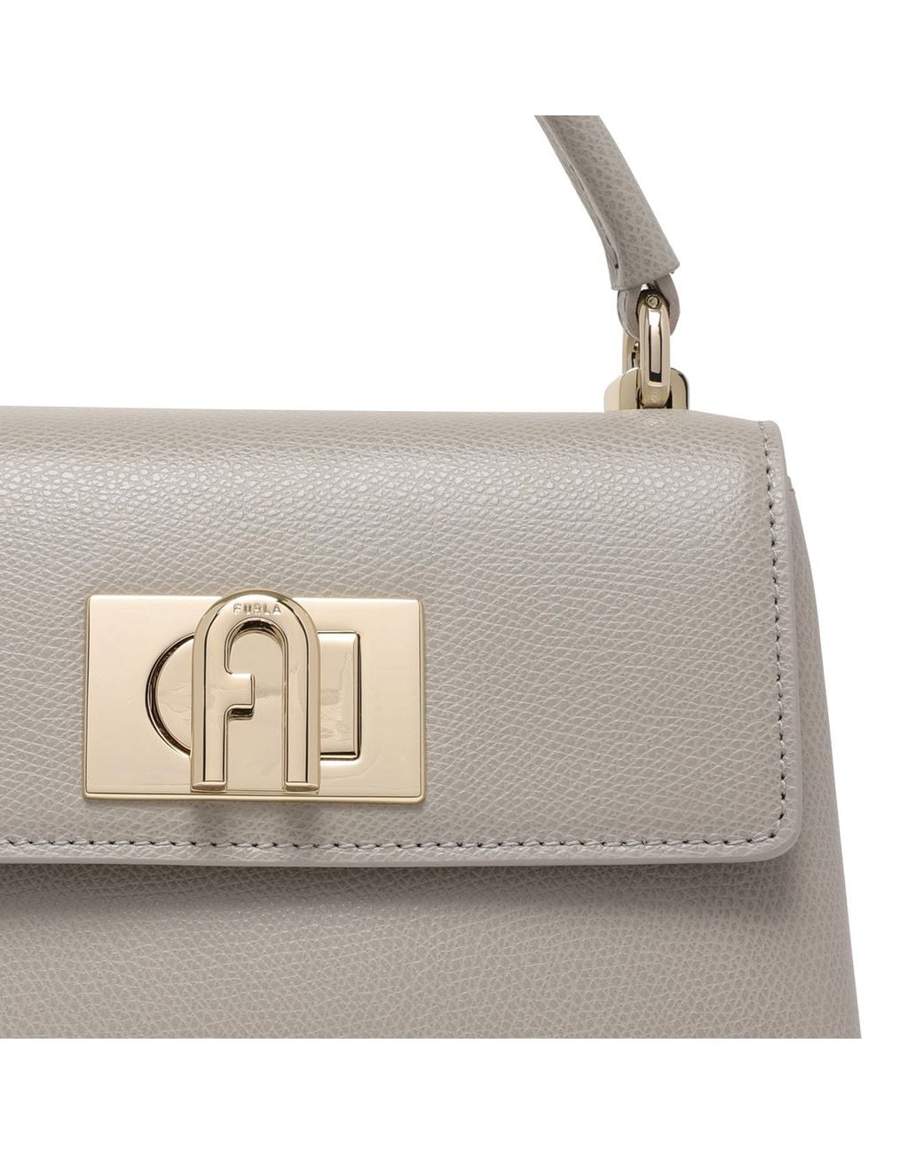 Furla Gray Top Handle Shoulder Bag