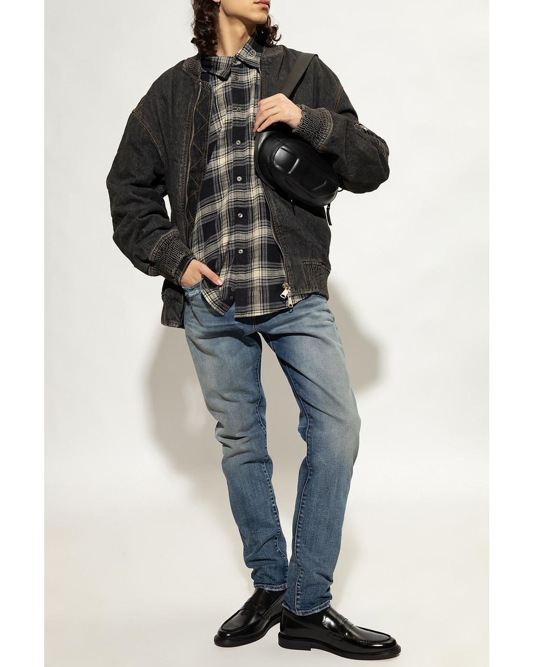 DIESEL Black Zip-Up Bomber Jacket for men