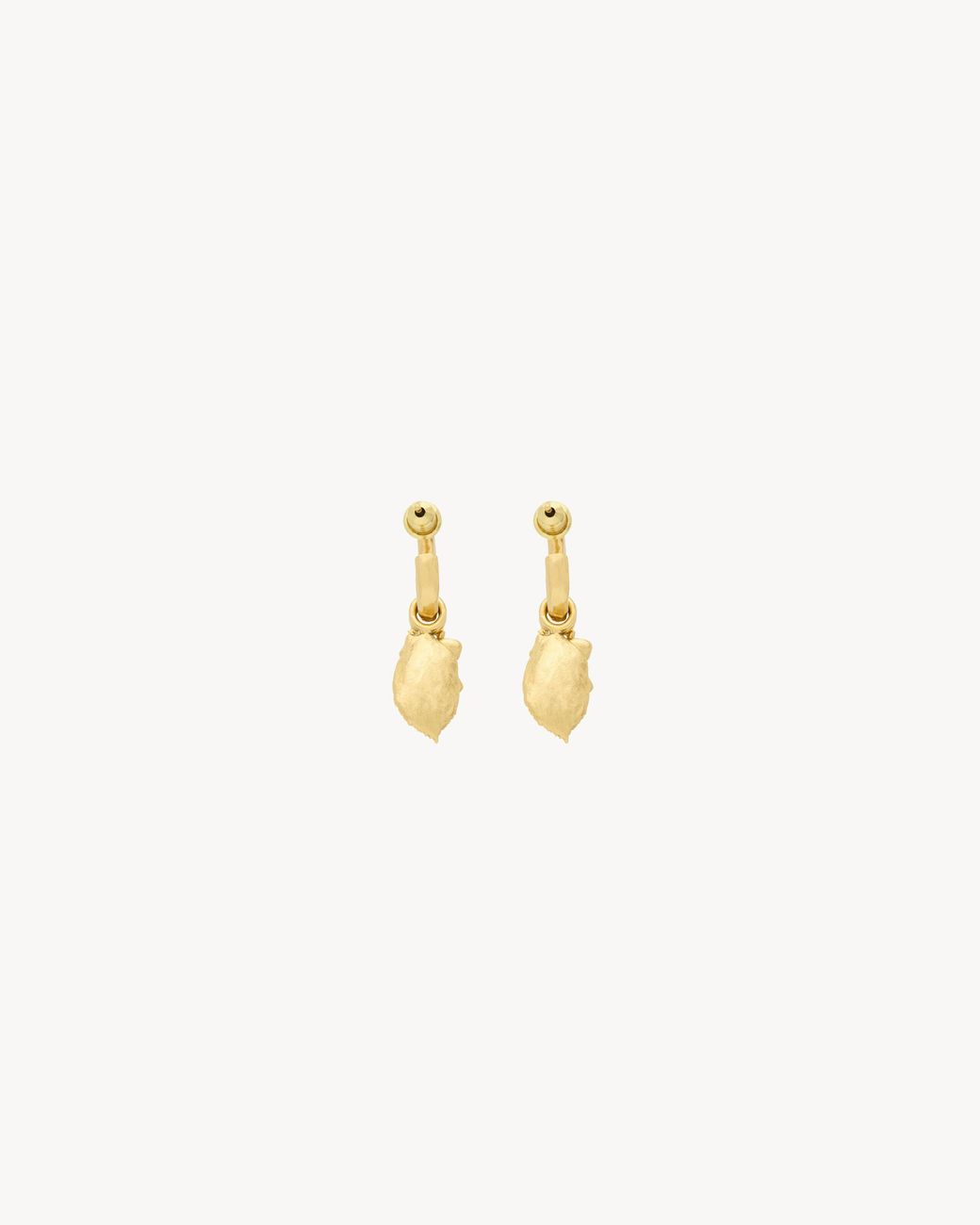 Saint Laurent Metallic Cassandre Flower Charm Hoop Earrings