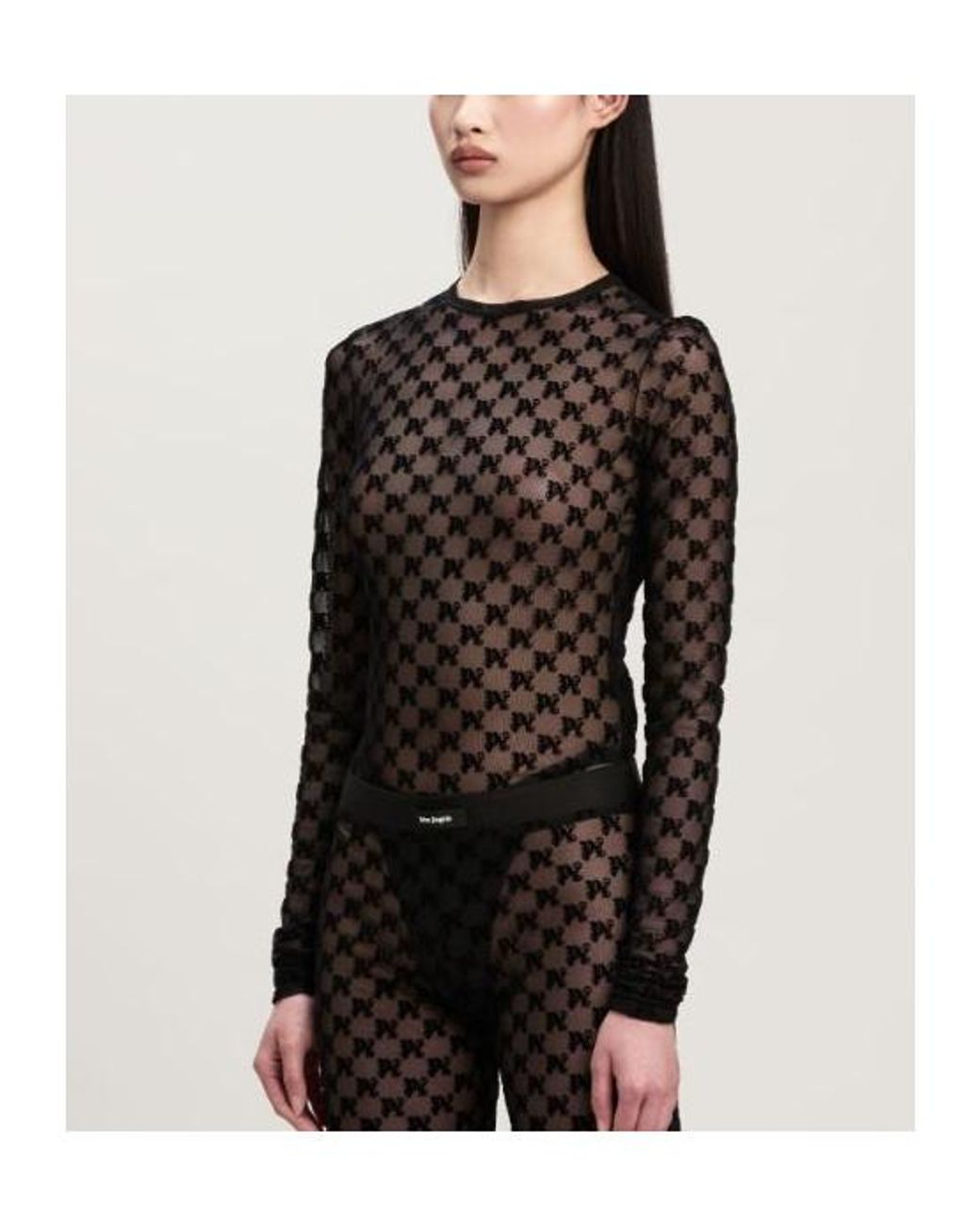 Palm Angels Black Long Sleeve Tops