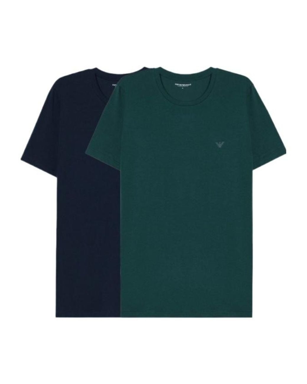 Emporio Armani Blue Two-Pack Crew-Neck T-Shirts for men