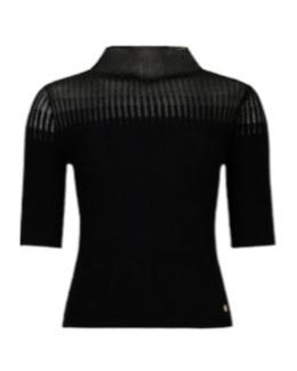 Liu Jo Black Ribbed High-Neck Top