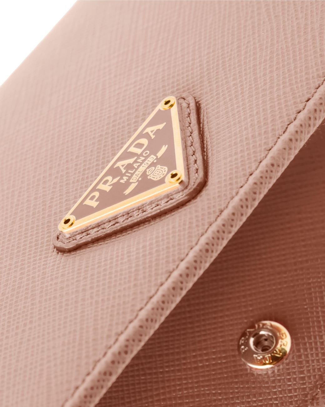 Prada Pink Logo Plaque Small Wallet