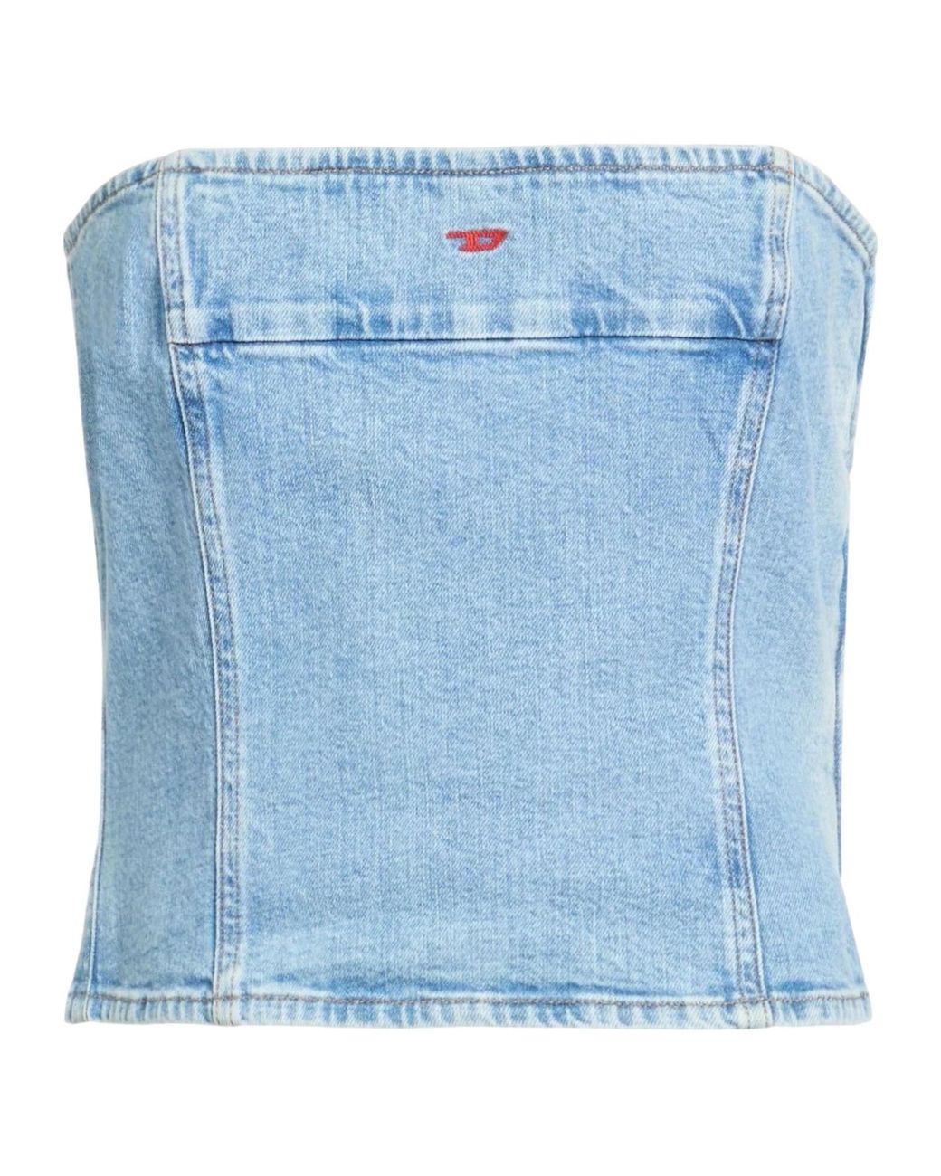 DIESEL Blue Plain Colour Top