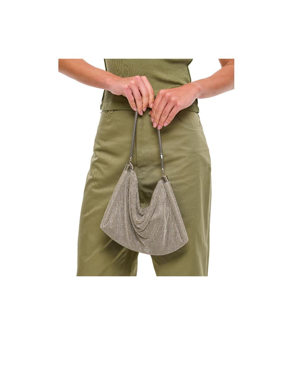 Rabanne Gray Metallic Clutch Bag