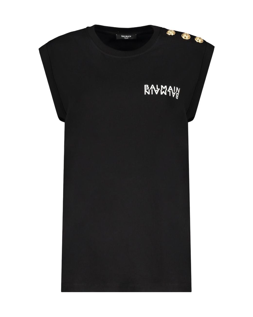 Balmain Black Logo Detailed Sleeveless Tank Top