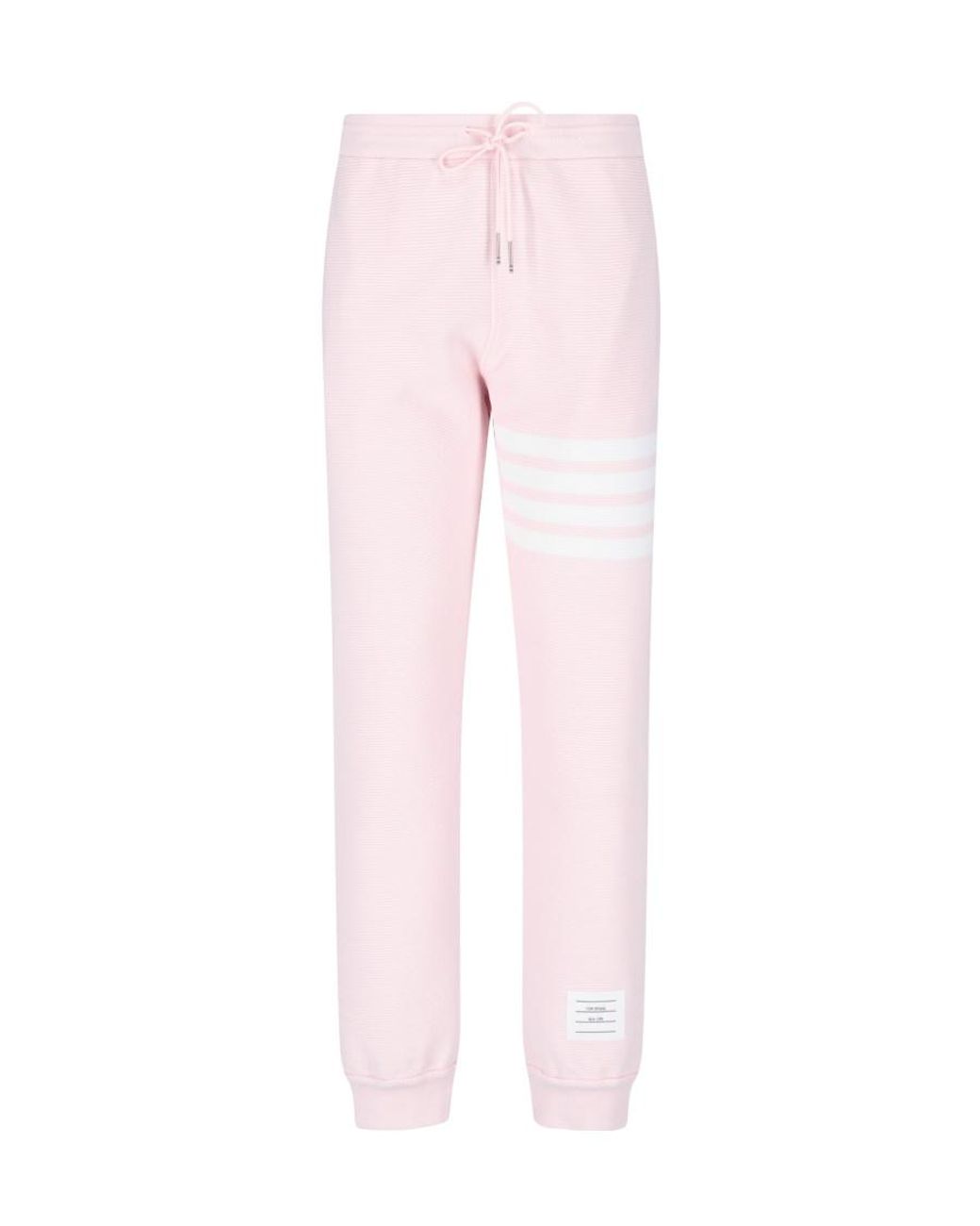 Thom Browne Pink 4-Bar Drawstring Sweatpants
