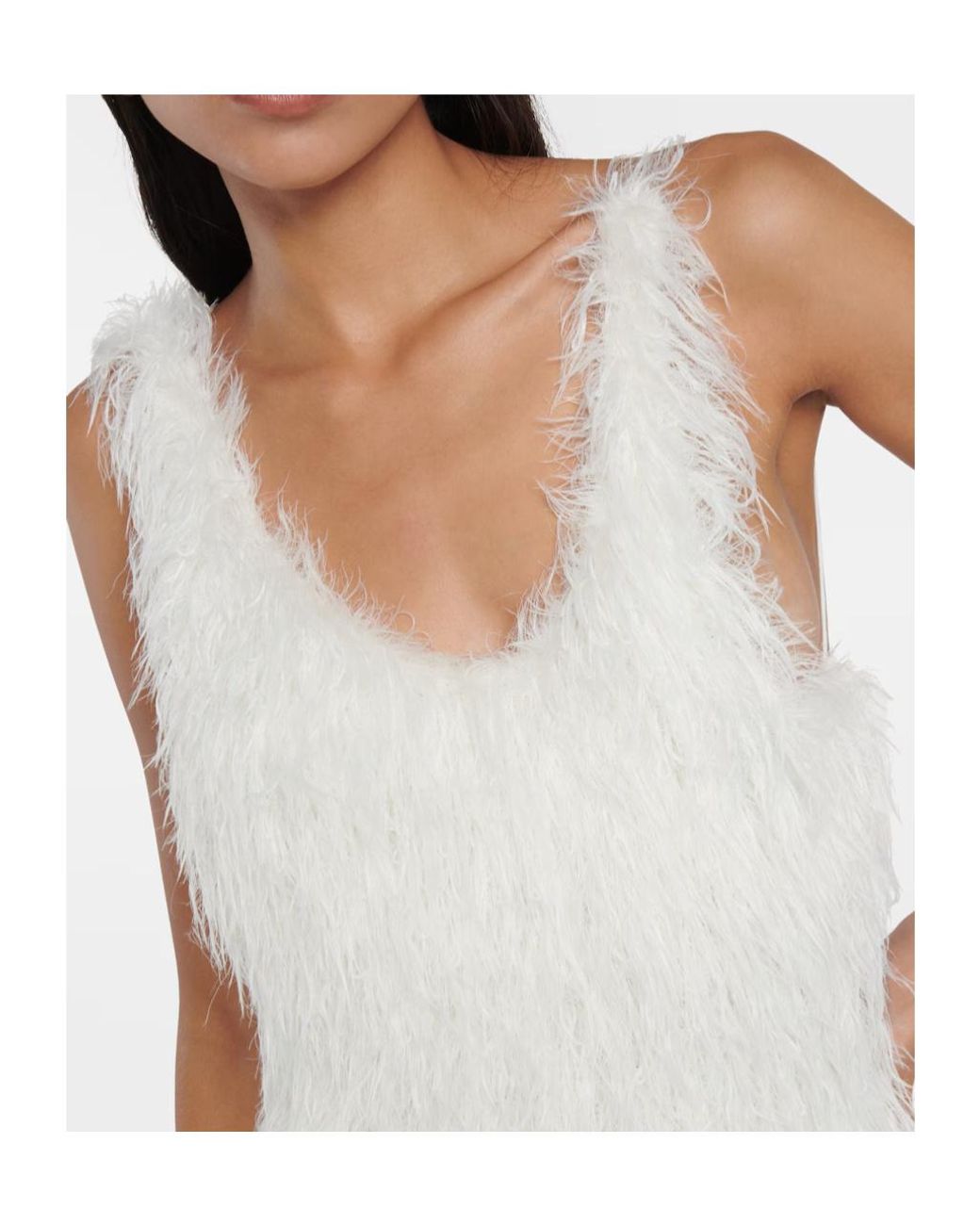 Coperni White Feather Mini Dress