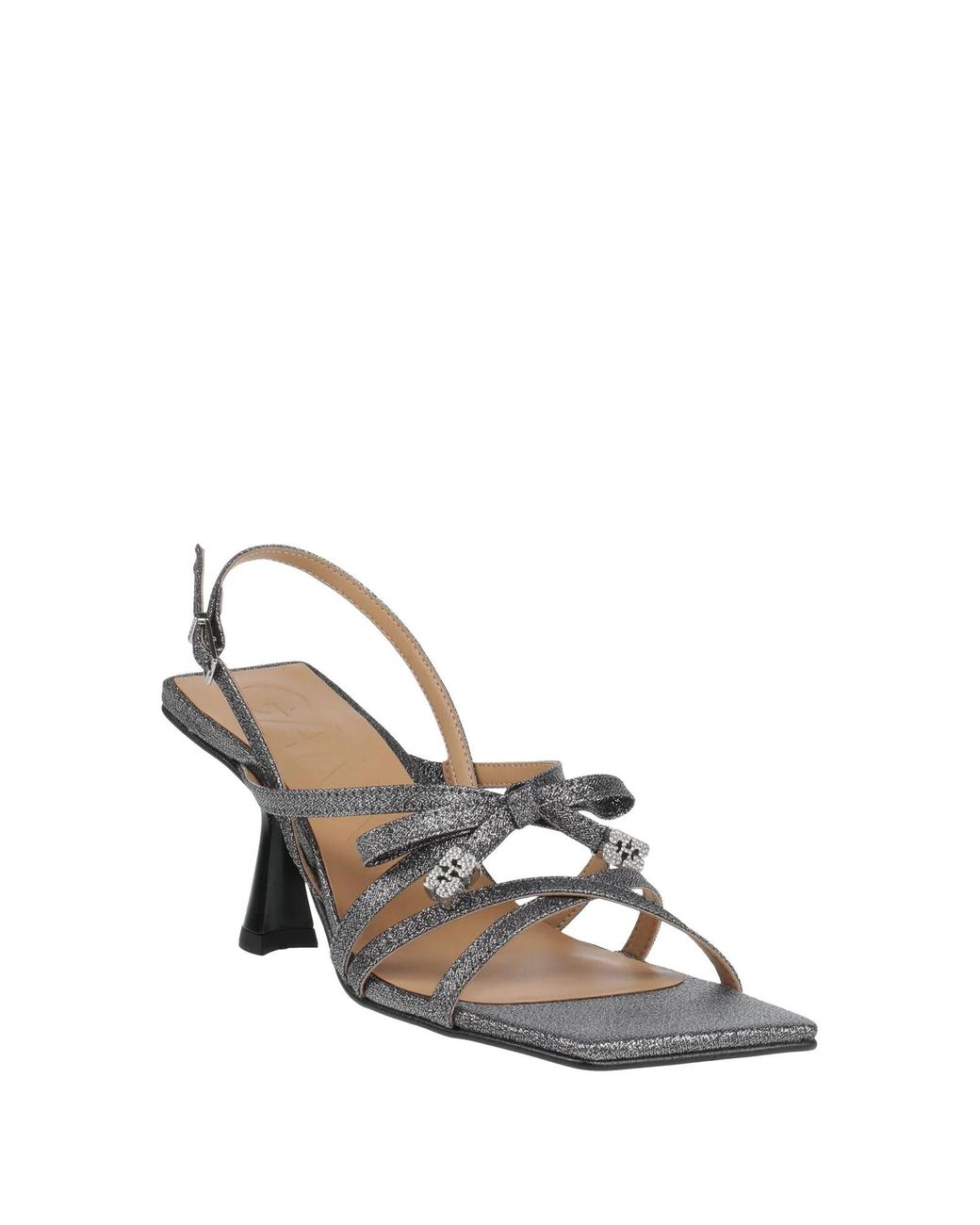 Ganni White One-Strap High Heel Sandals