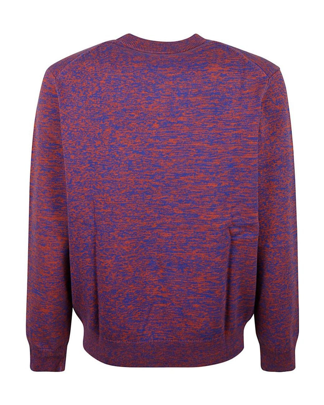 KENZO Purple Logo Embroidered Marl-Knit Jumper for men
