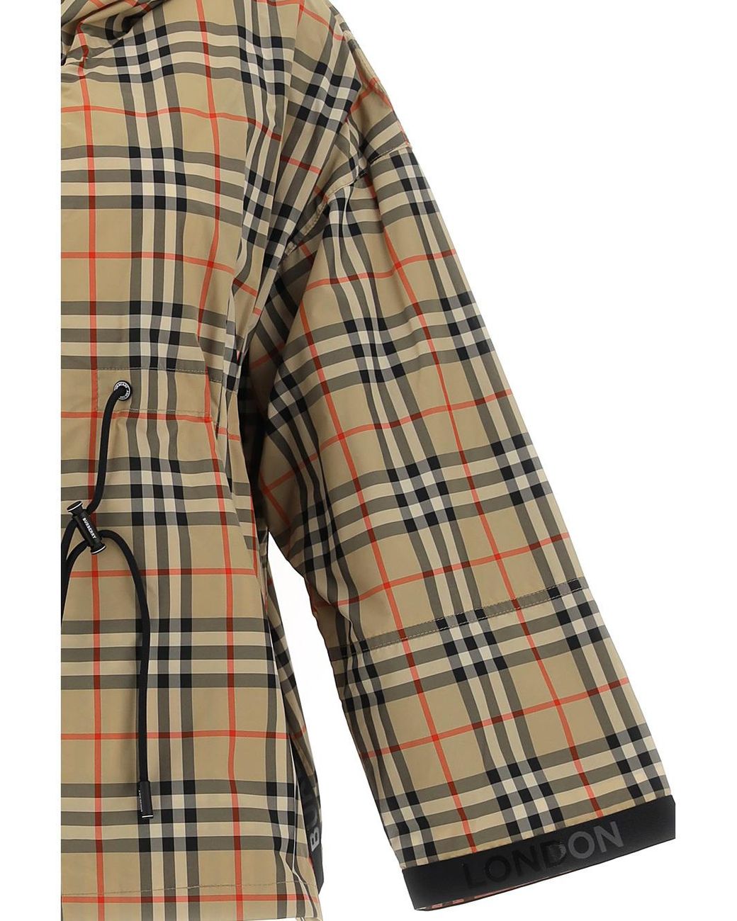 Burberry Brown Checked Drawstring Jacket