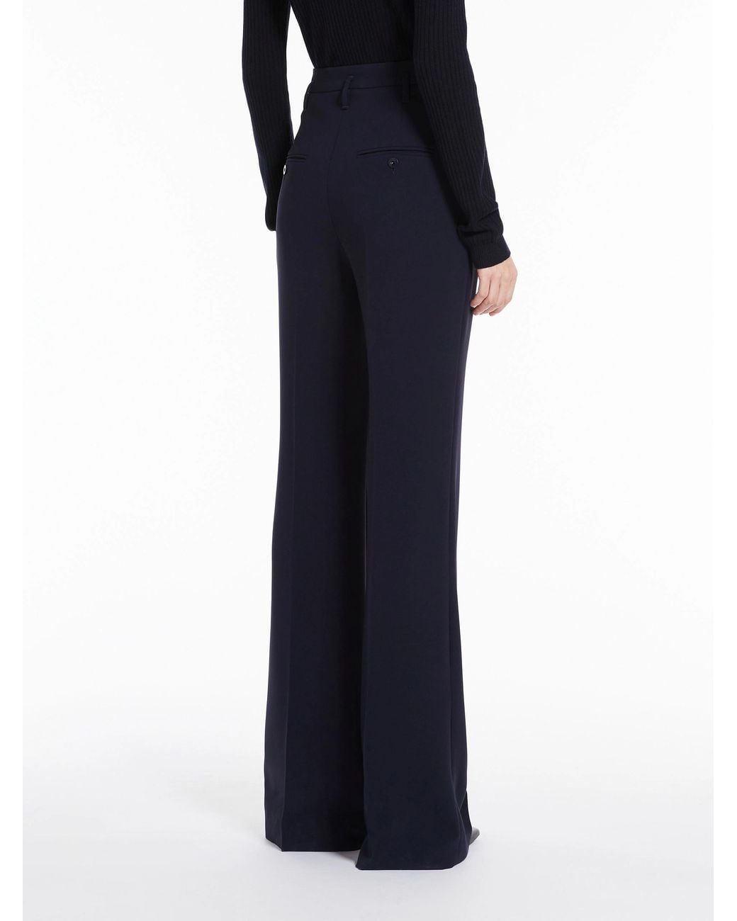 Max Mara Blue Studio Flared Cady Trousers