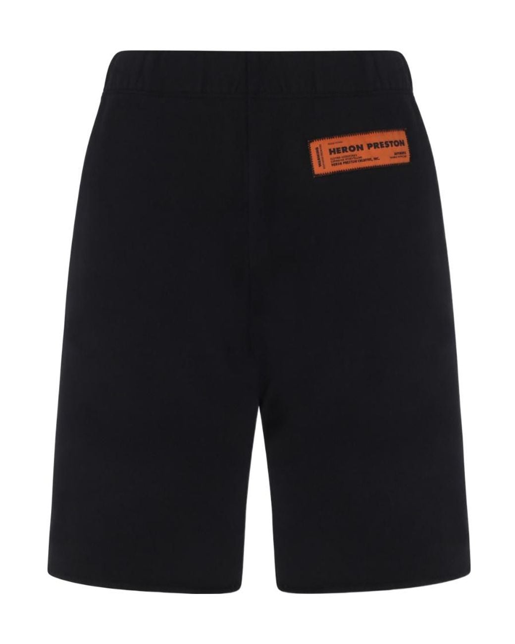 Heron Preston Black Logo-Patch Organic-Cotton Knee-Length Shorts