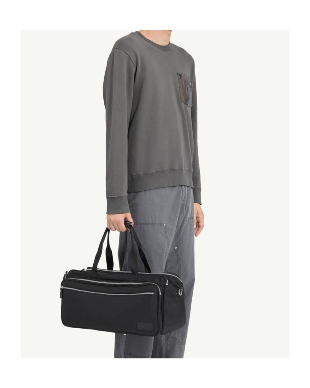 MM6 by Maison Margiela Gray Gabardine Pocket Sweatshirt for men