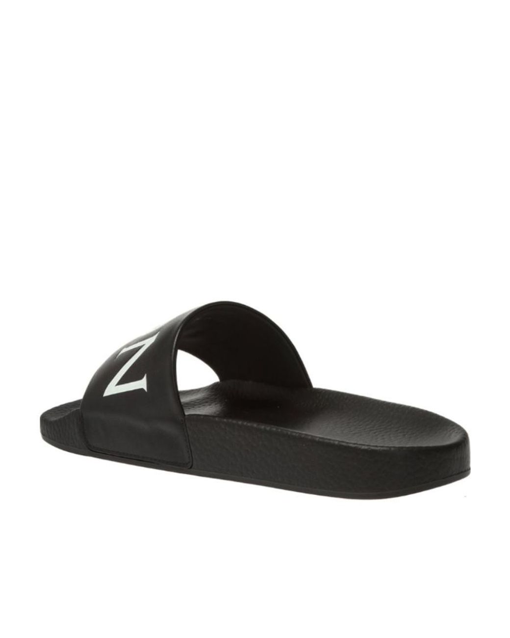 Moncler Black Logo Embossed Slides