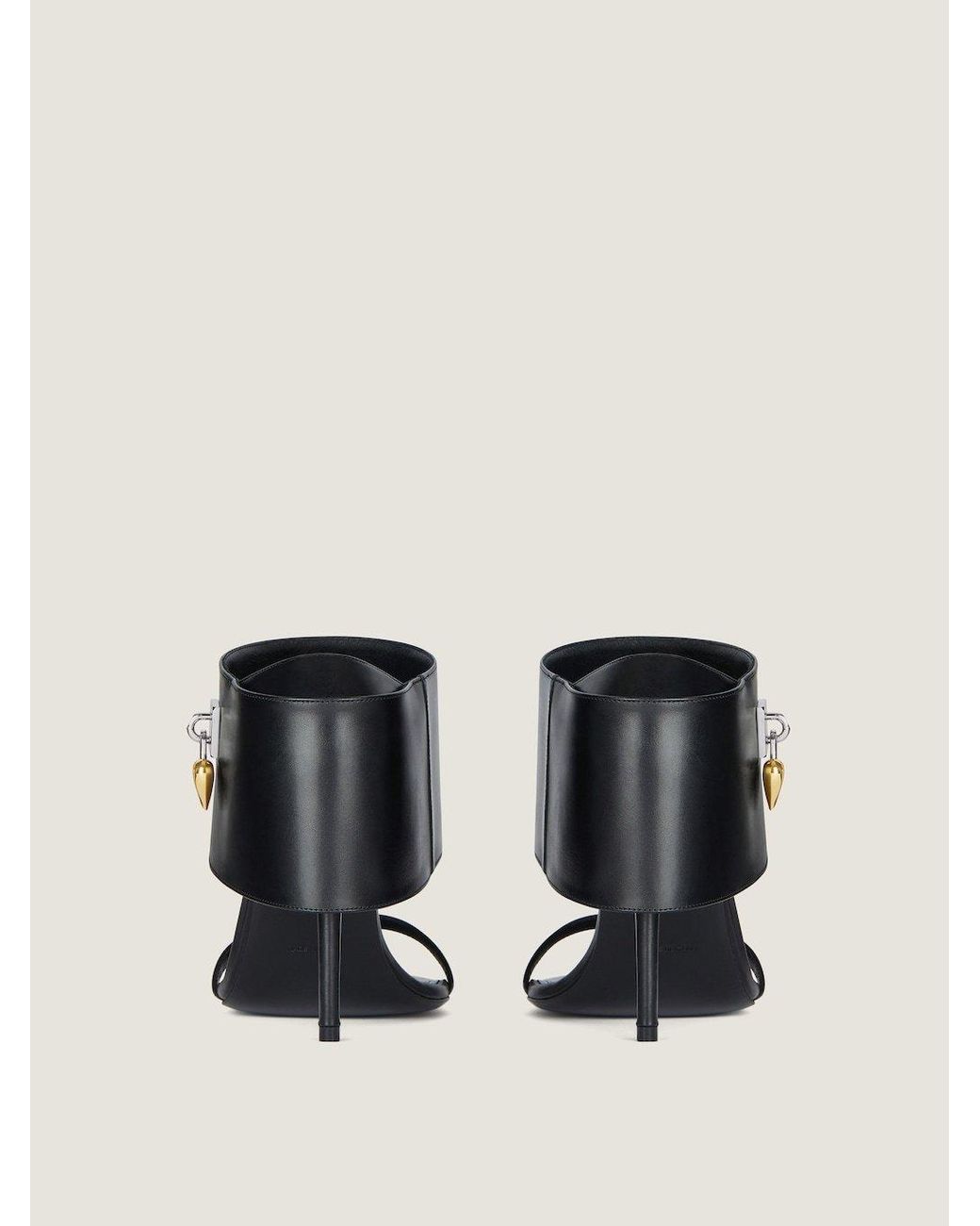 Givenchy Black Shark Lock Detailed Sandals