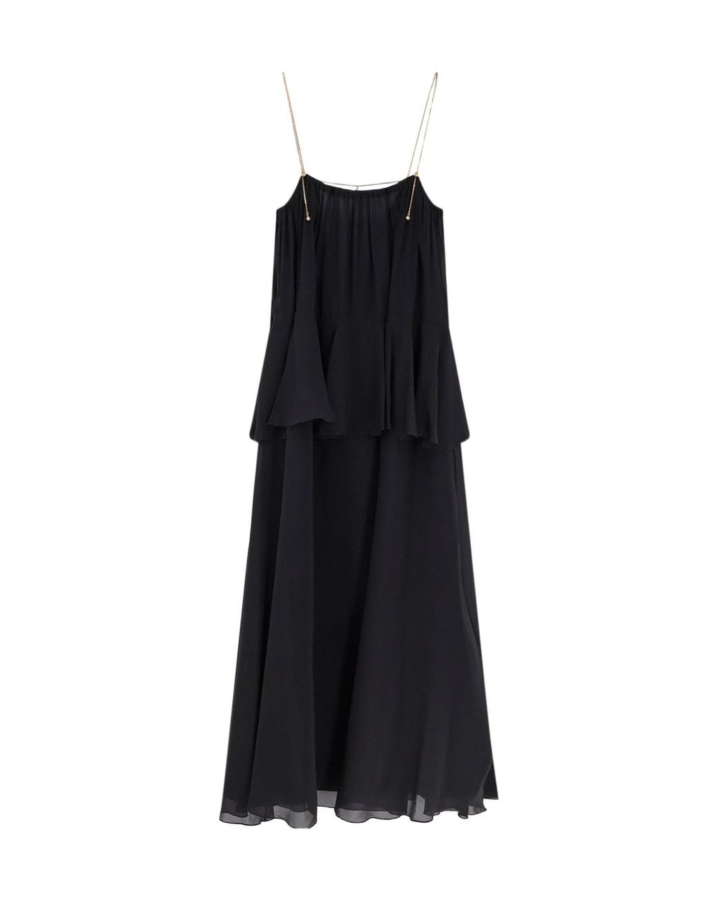 Chloé Black Chloé Sleeveless Layered Long Dress