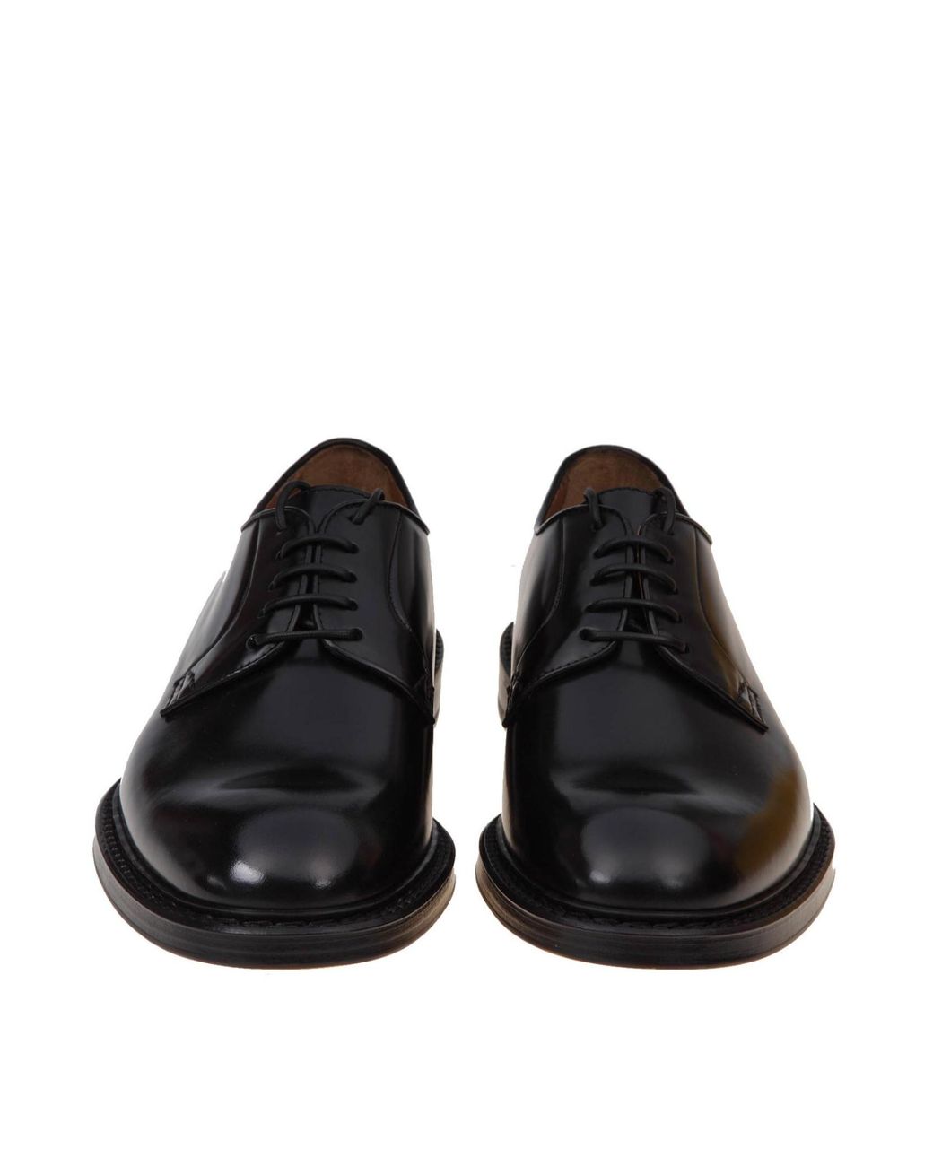 Doucal's Black Plain Derby Shoes for men
