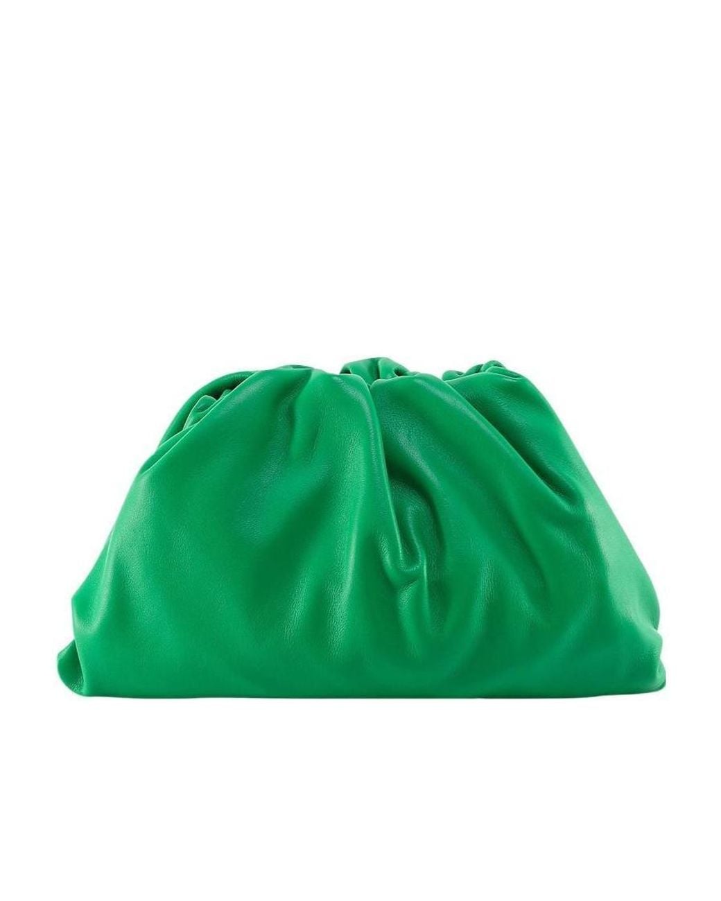 Bottega Veneta Green The Pouch Leather Clutch Bag