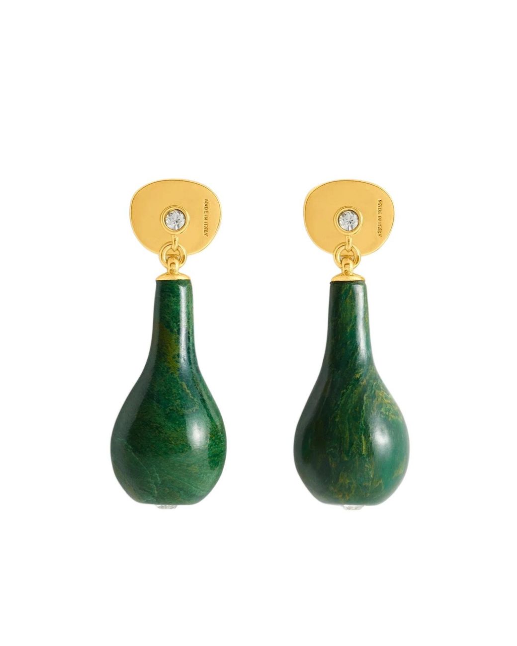 Totême Green Jade Drop-Design Earrings