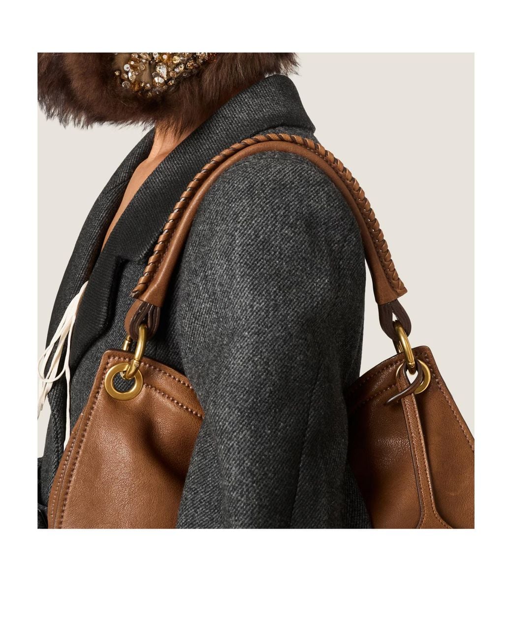 Miu Miu Black Single-Breasted Double Wool Coat