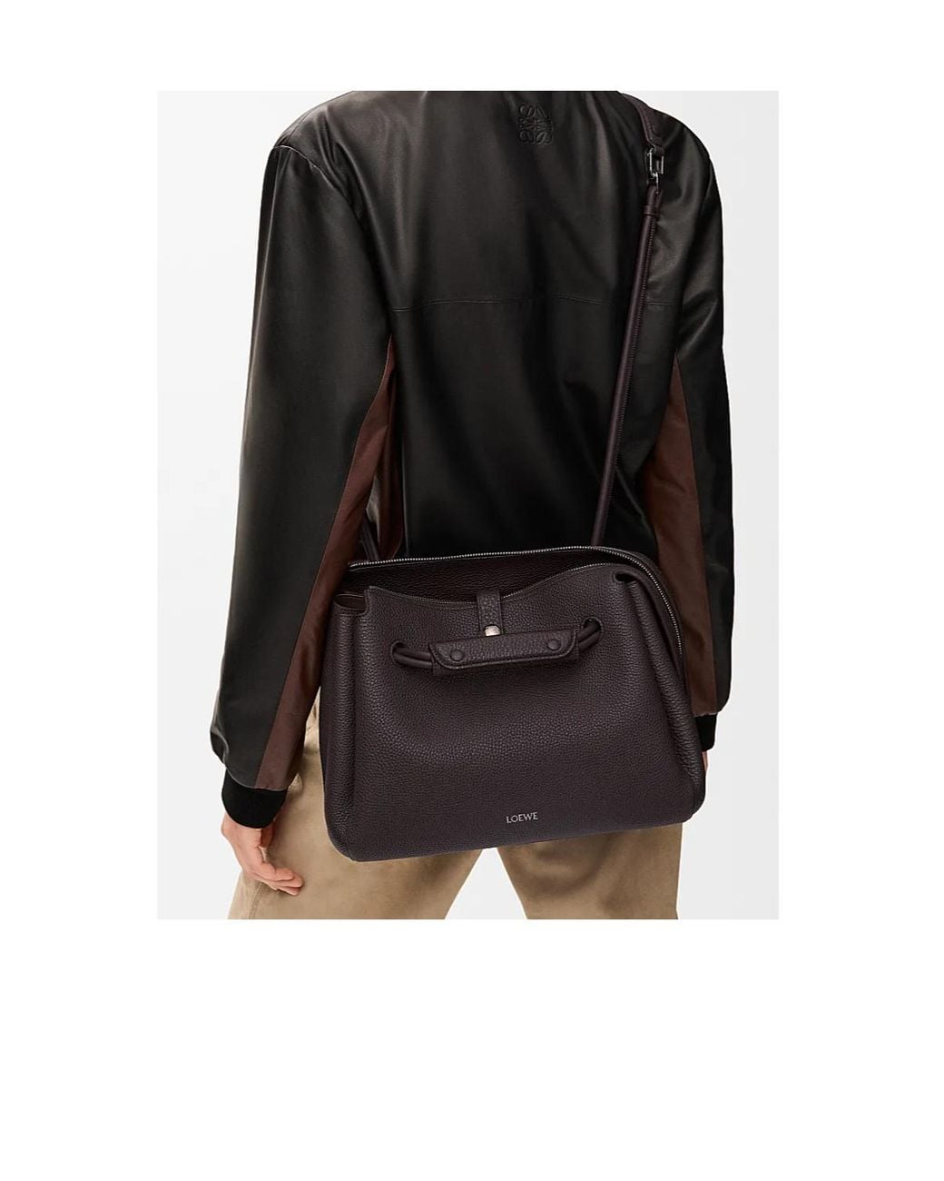 Loewe Black Medium Leather Madrid Shoulder Bag