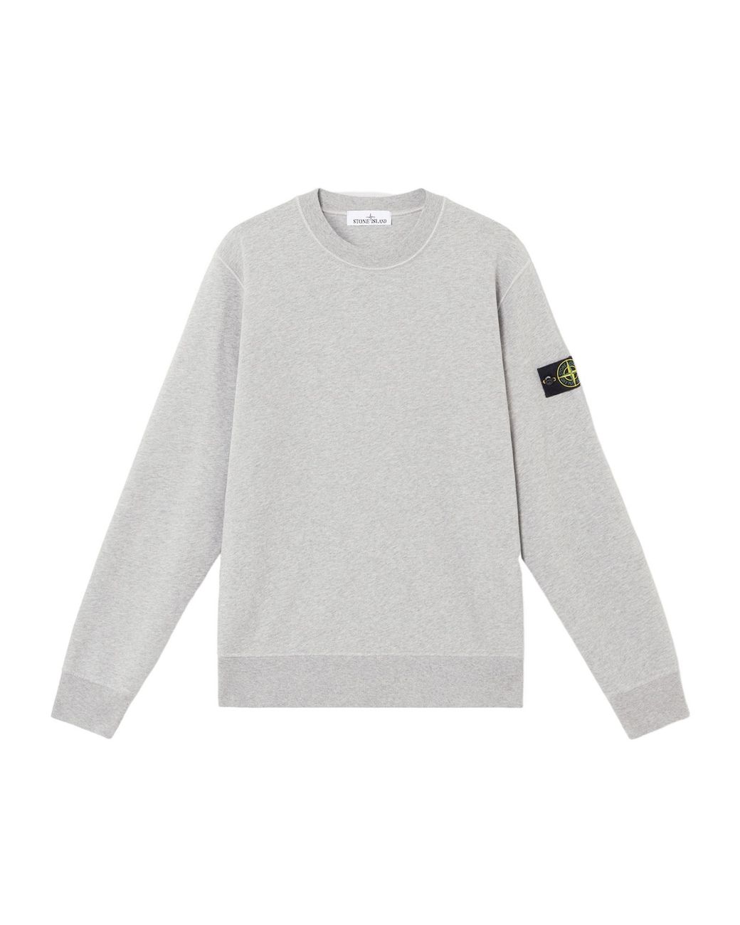 Stone Island White Compass Patch Crewneck Sweatshirt for men