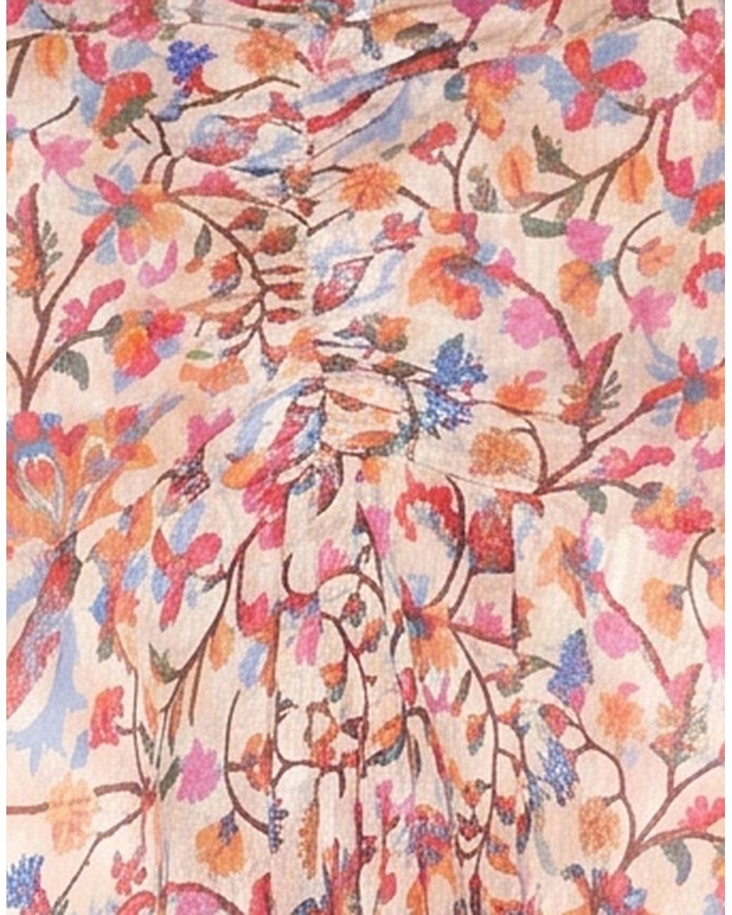 Isabel Marant Pink Floral Print Asymmetrical Skirt