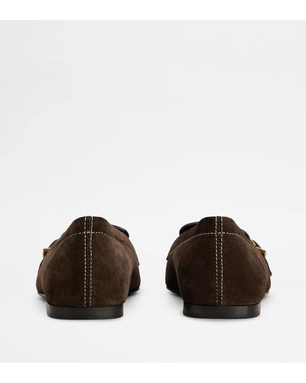 Tod's Brown Buckle-Detail Contrast-Stitch Loafers