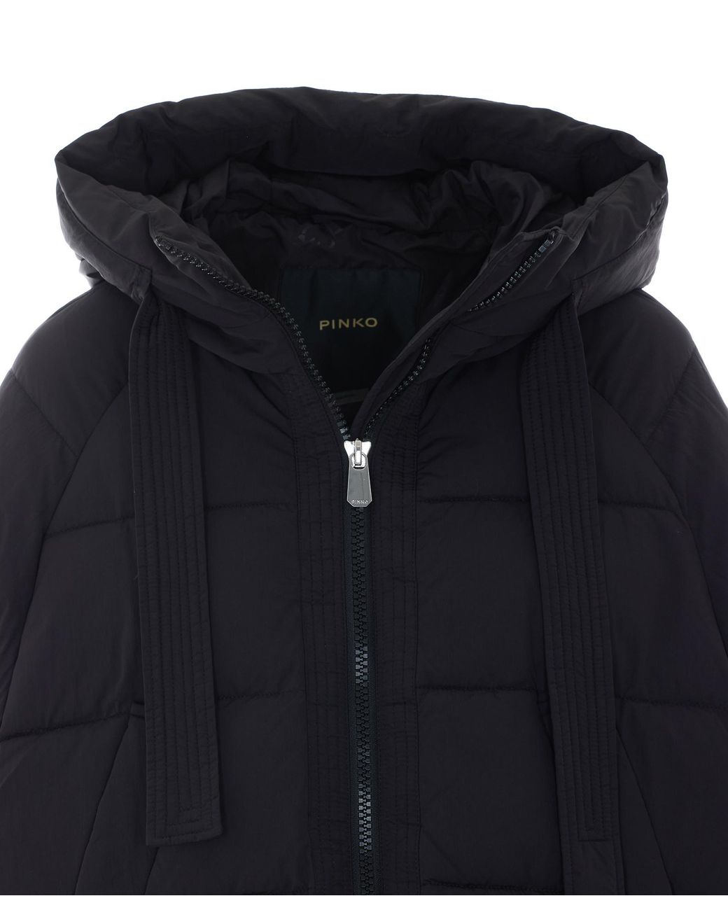 Pinko Blue Hooded Zipped Puffer Jacket