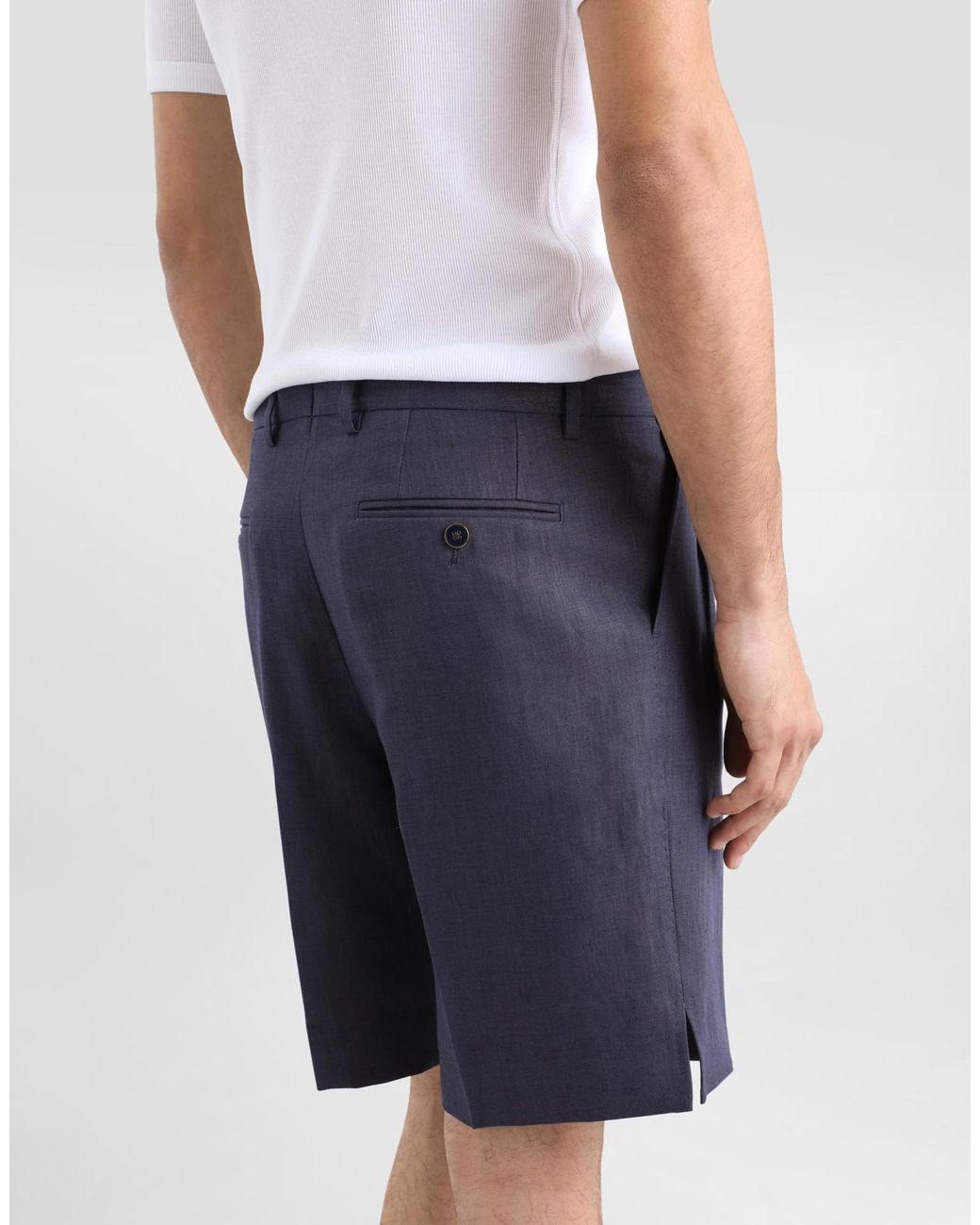 Dolce & Gabbana Blue Linen Shorts for men