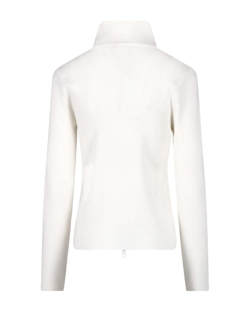 Courreges White Courrèges Zip-Up High Collar Knitted Top