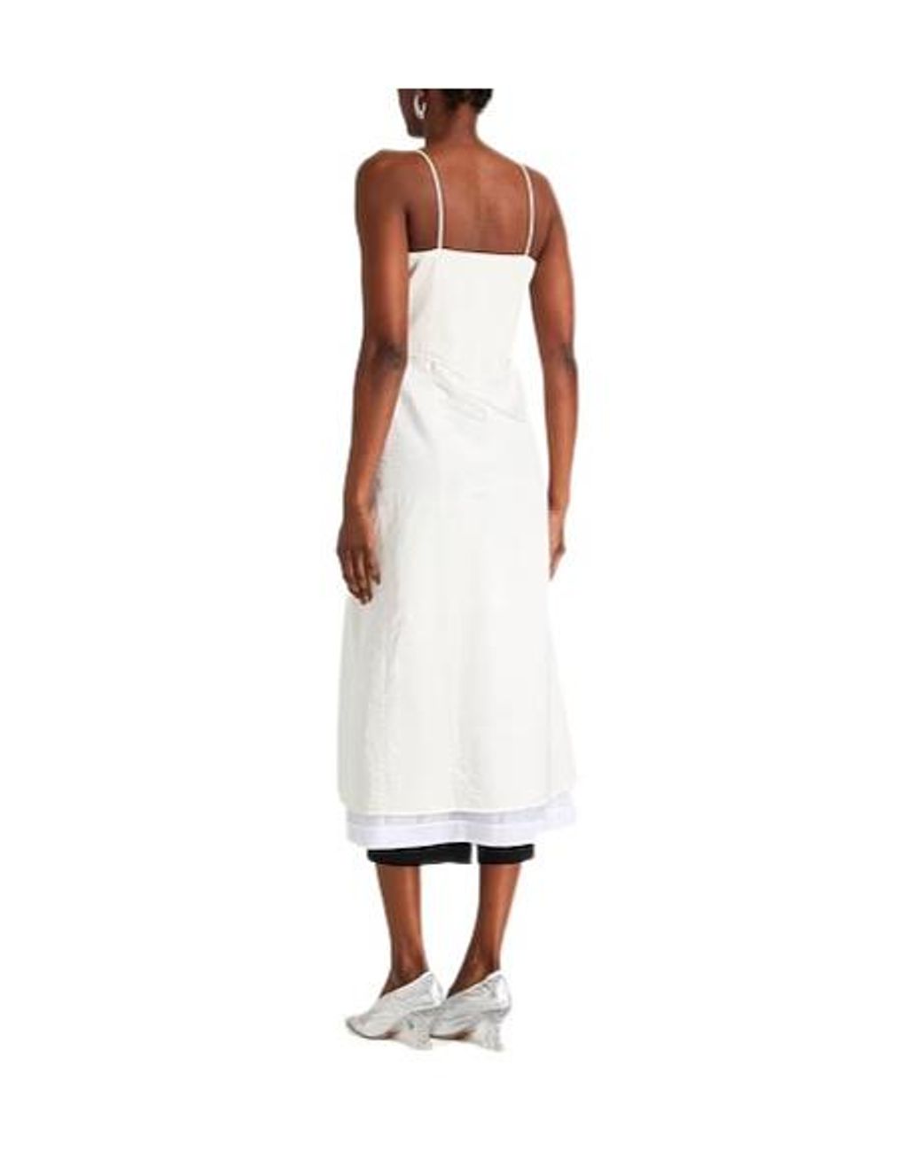 MM6 by Maison Margiela White Satin Flare Skirt