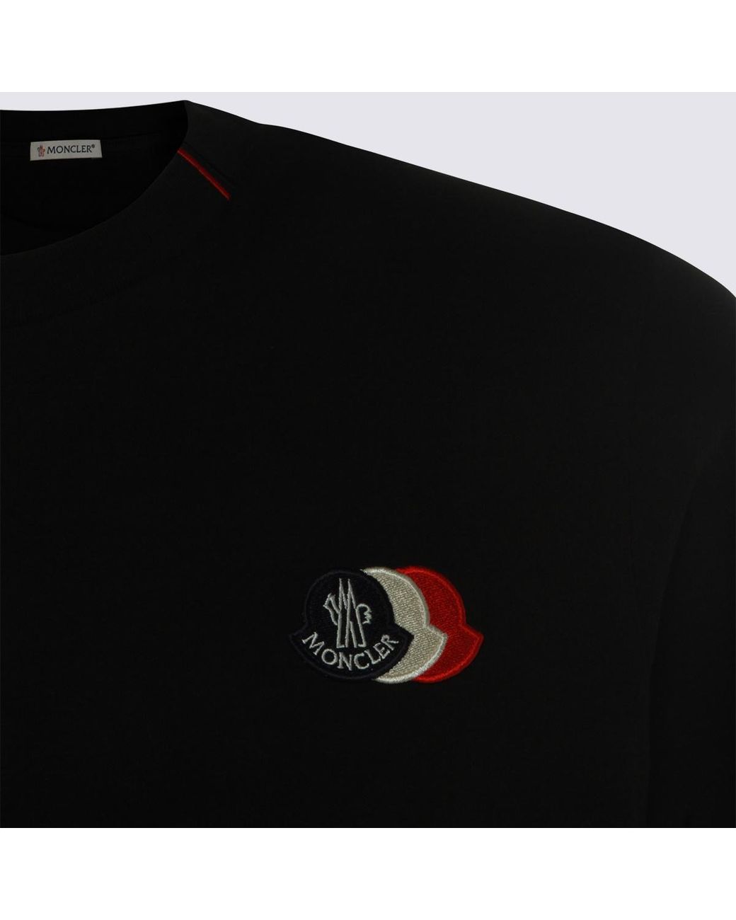 Moncler Black Logo Patch Crewneck T-Shirt for men