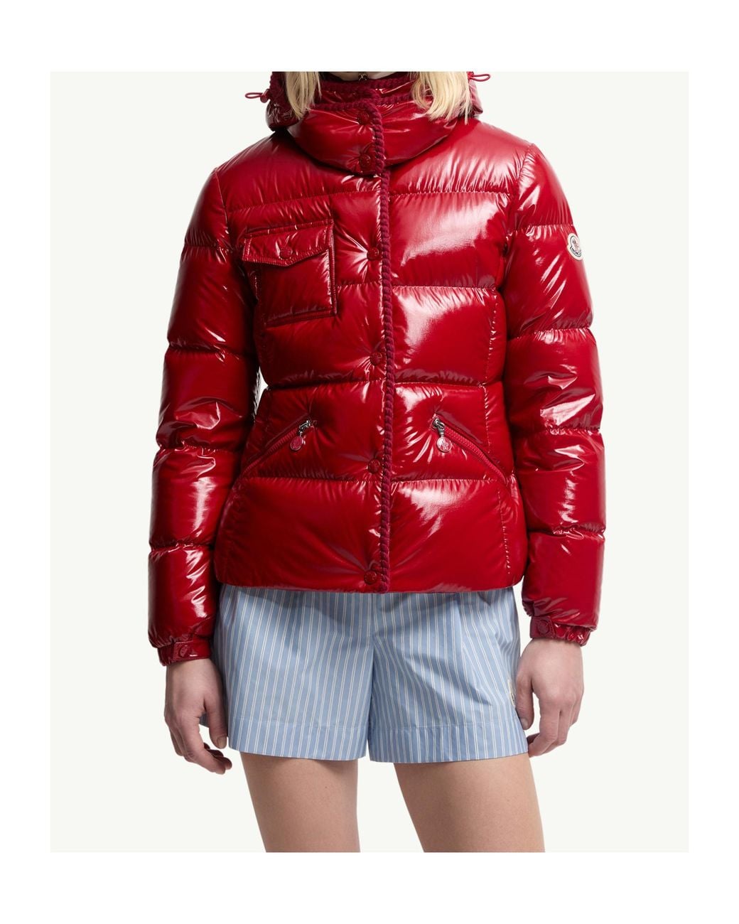 Moncler Red Hooded Padded Jacket