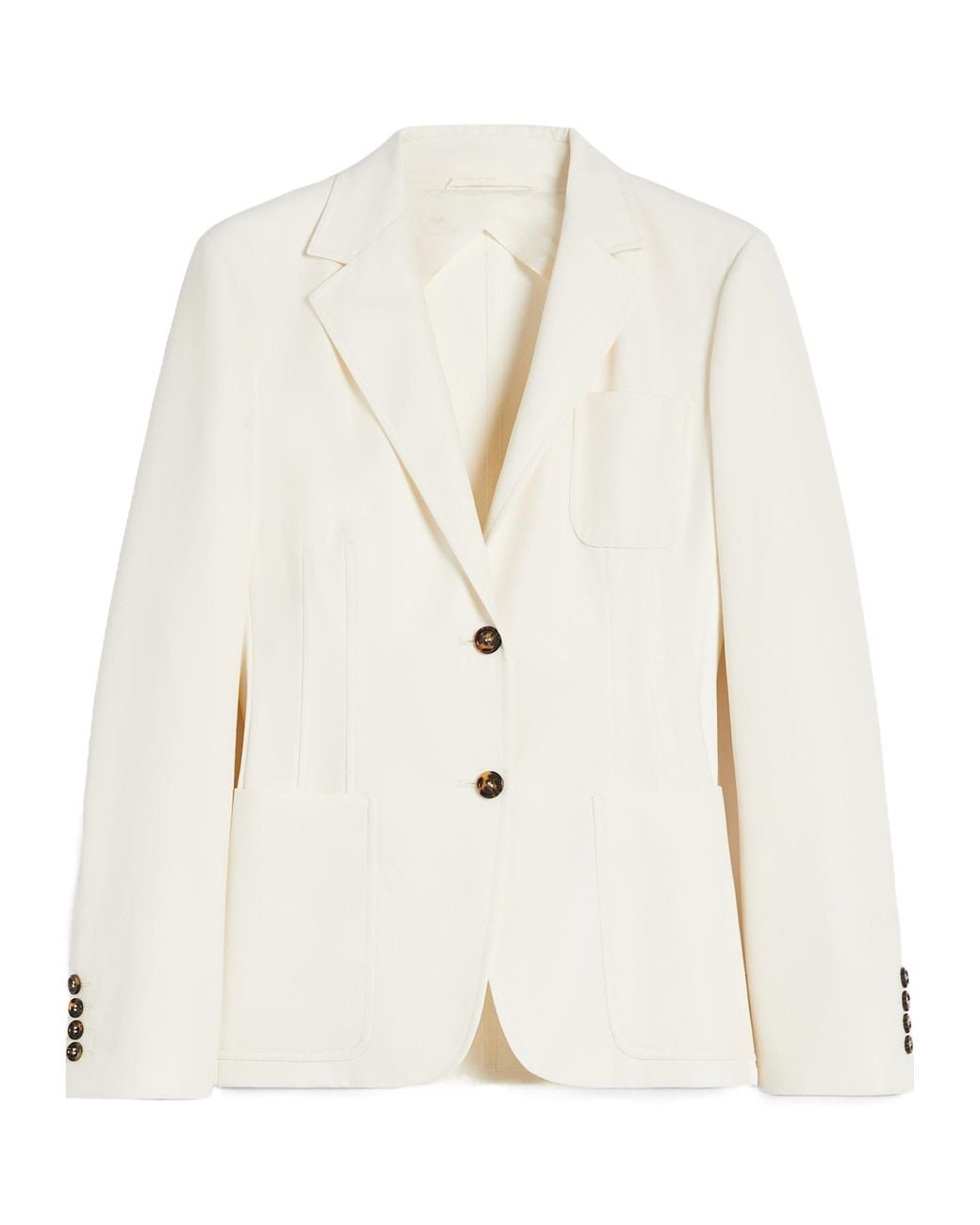 Max Mara White Fitted Cotton Blazer