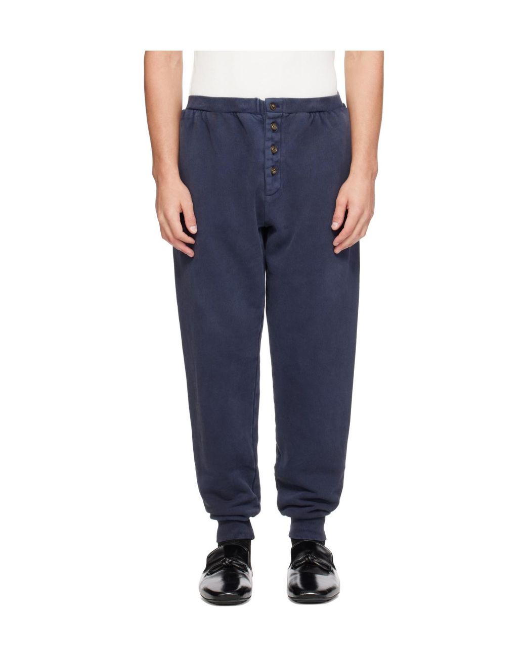 Entire studios Blue Single-Button Detail Sweatpants for men