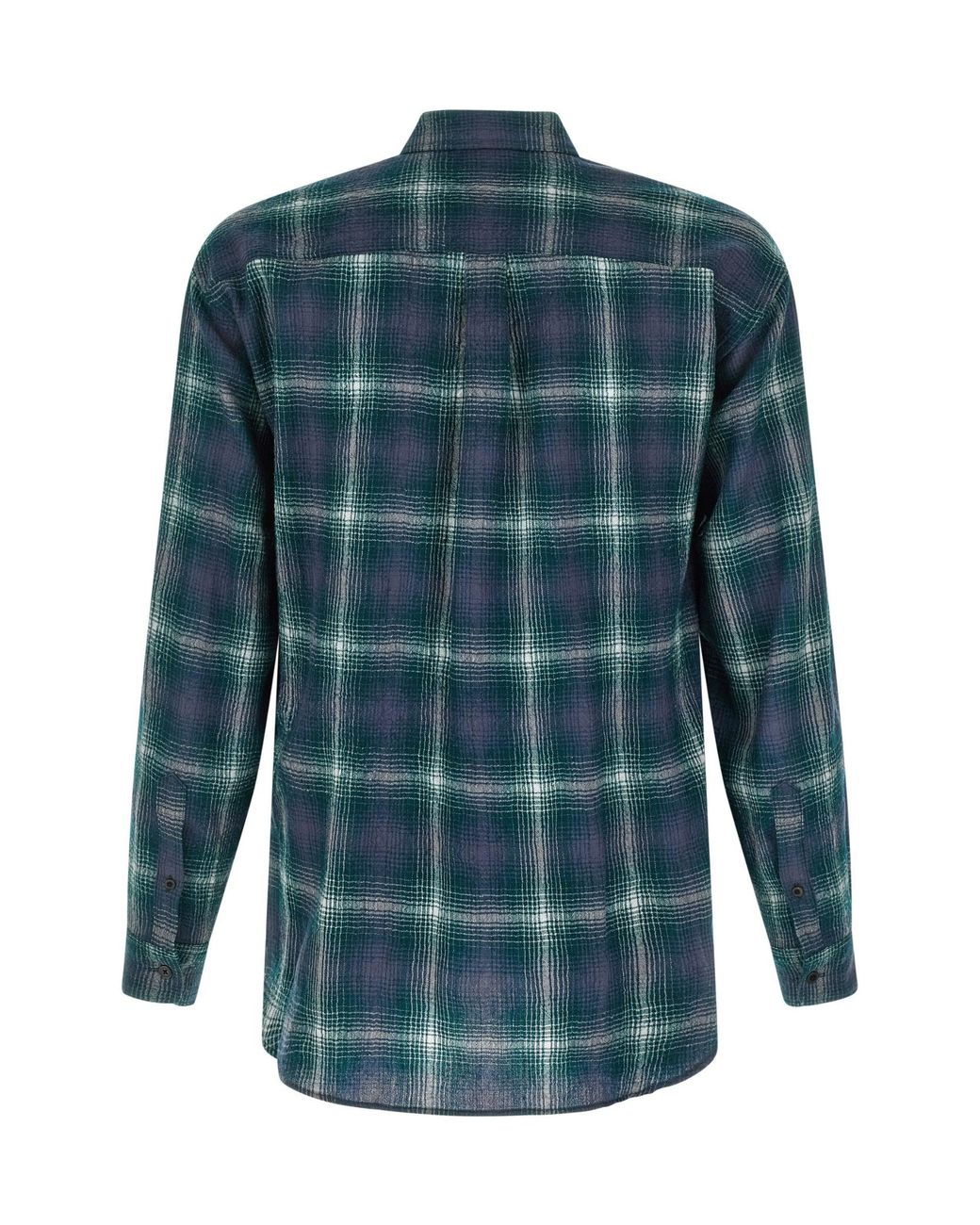 Auralee Blue 'Airy Wool Check' Shirt for men